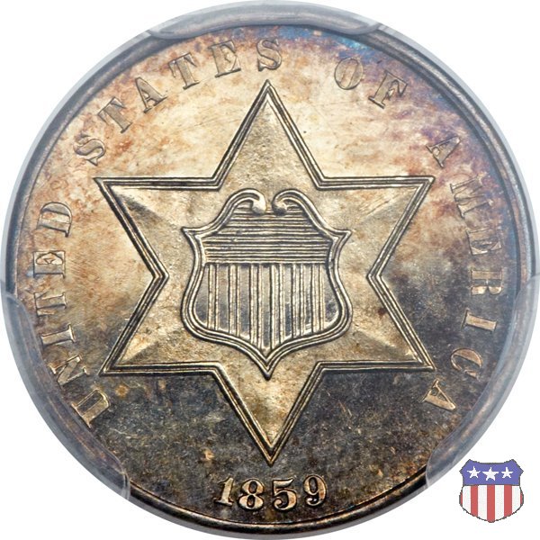 Silver Three Cent (Trimes) (1851-1873) 1859 (Philadelphia)