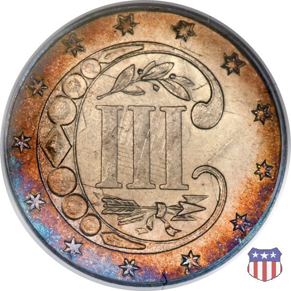 Silver Three Cent (Trimes) (1851-1873) 1861 (Philadelphia)