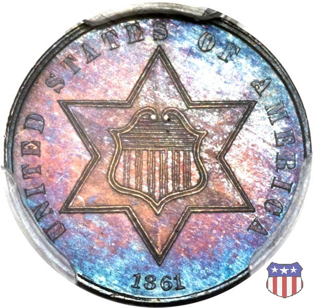 Silver Three Cent (Trimes) (1851-1873) 1861 (Philadelphia)