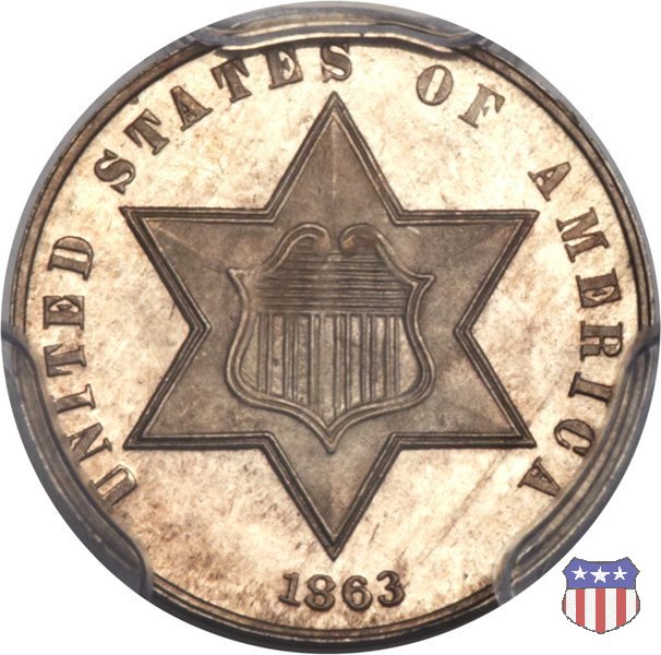 Silver Three Cent (Trimes) (1851-1873) 1863 (Philadelphia)