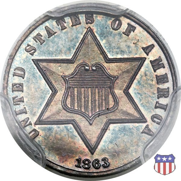 Silver Three Cent (Trimes) (1851-1873) 1863 (Philadelphia)