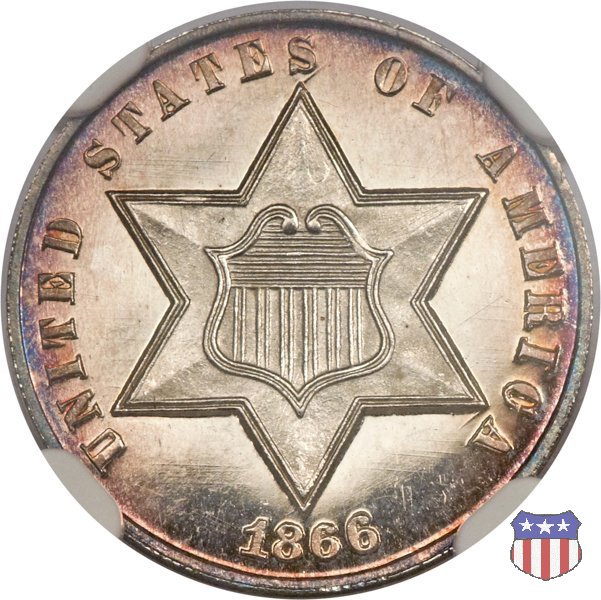 Silver Three Cent (Trimes) (1851-1873) 1866 (Philadelphia)