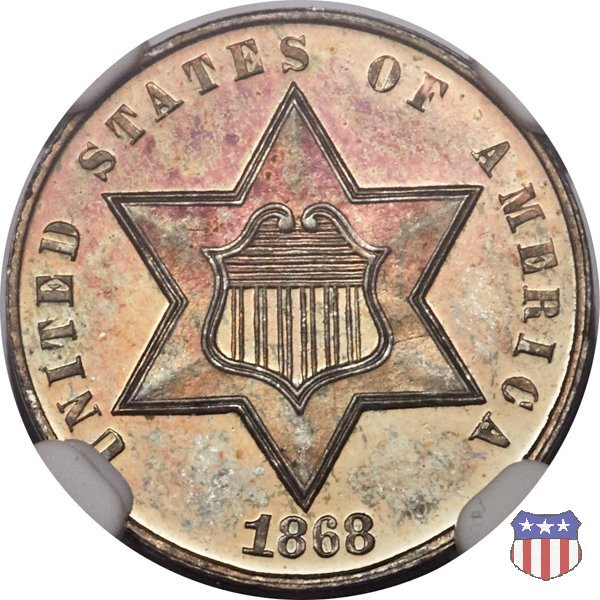 Silver Three Cent (Trimes) (1851-1873) 1868 (Philadelphia)