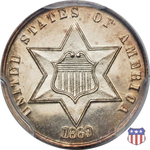 Silver Three Cent (Trimes) (1851-1873) 1869 (Philadelphia)