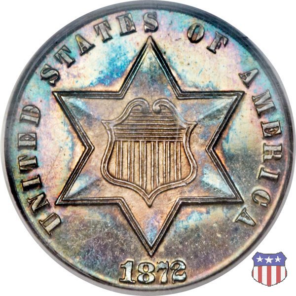 Silver Three Cent (Trimes) (1851-1873) 1872 (Philadelphia)