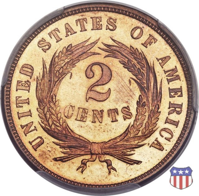 Two Cents "Union Shield" (1864-1873) 1871 (Philadelphia)