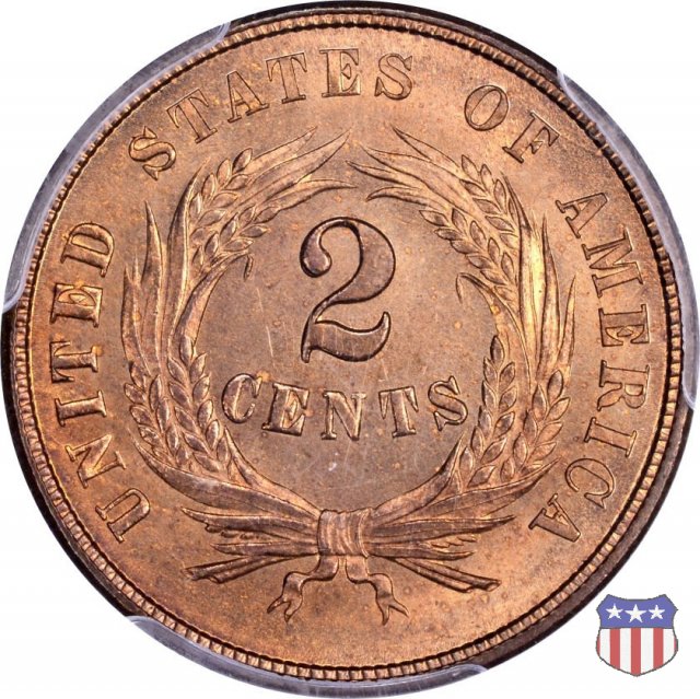 Two Cents "Union Shield" (1864-1873) 1864 (Philadelphia)