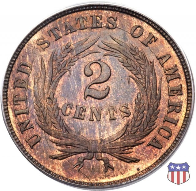 Two Cents "Union Shield" (1864-1873) 1864 (Philadelphia)