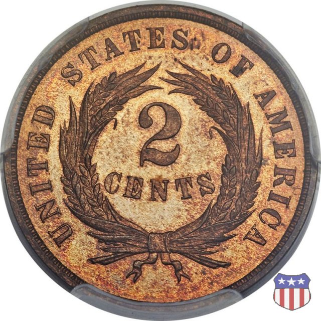 Two Cents "Union Shield" (1864-1873) 1864 (Philadelphia)