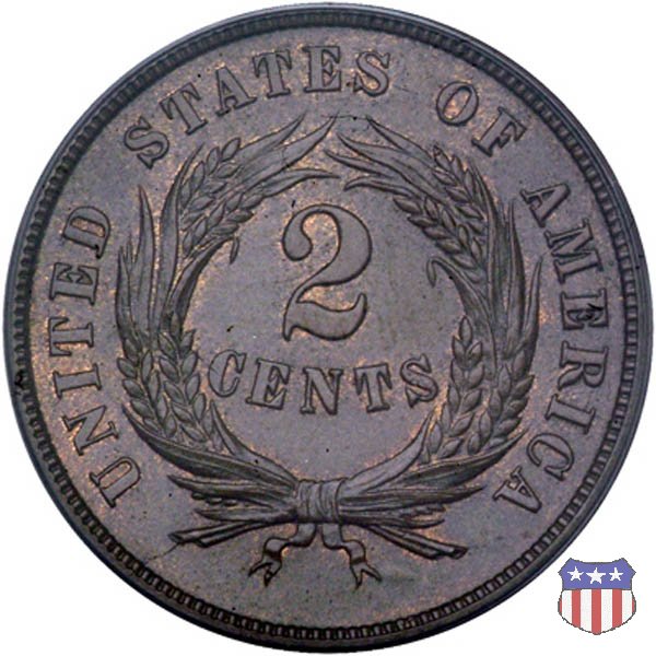 Two Cents "Union Shield" (1864-1873) 1865 (Philadelphia)