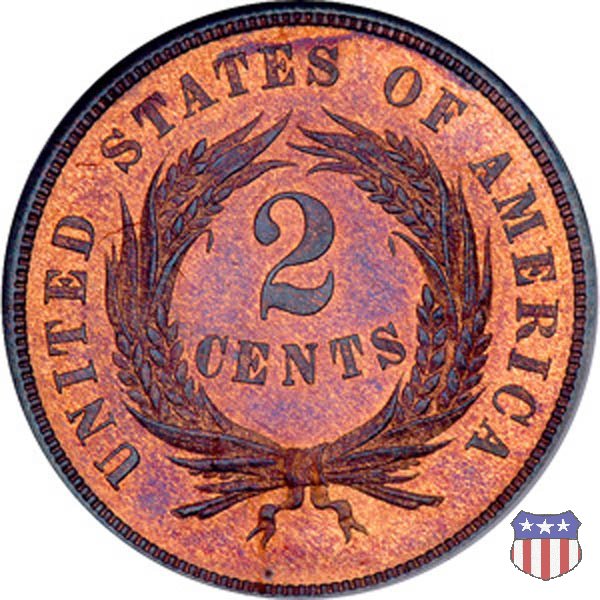 Two Cents "Union Shield" (1864-1873) 1867 (Philadelphia)