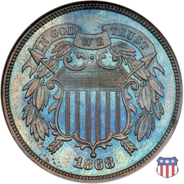 Two Cents "Union Shield" (1864-1873) 1868 (Philadelphia)