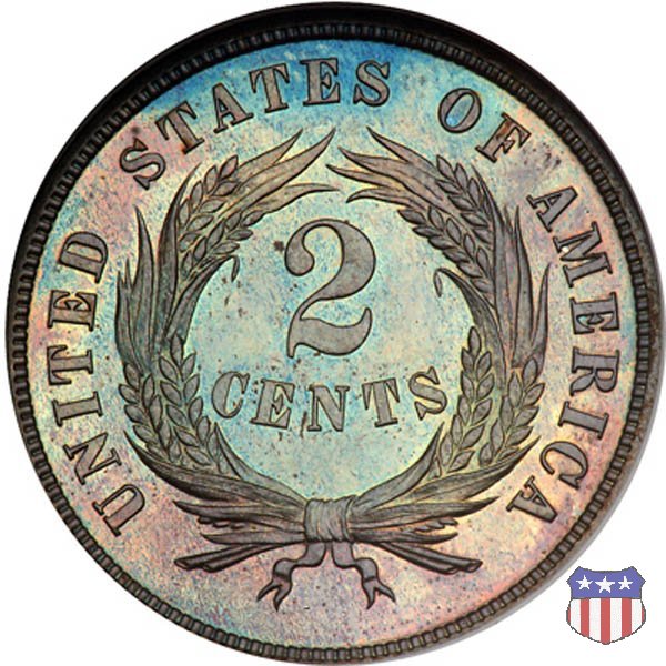 Two Cents "Union Shield" (1864-1873) 1868 (Philadelphia)