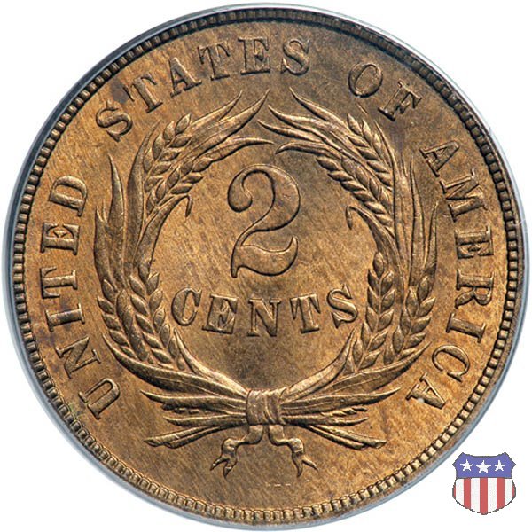 Two Cents "Union Shield" (1864-1873) 1869 (Philadelphia)