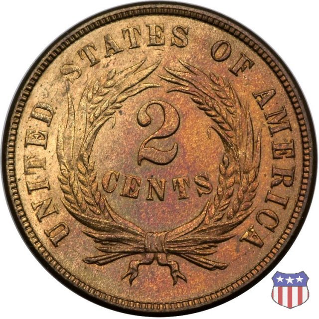 Two Cents "Union Shield" (1864-1873) 1870 (Philadelphia)