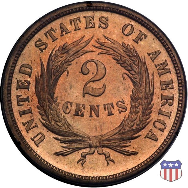 Two Cents "Union Shield" (1864-1873) 1870 (Philadelphia)