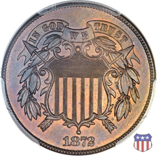 Two Cents "Union Shield" (1864-1873) 1872 (Philadelphia)