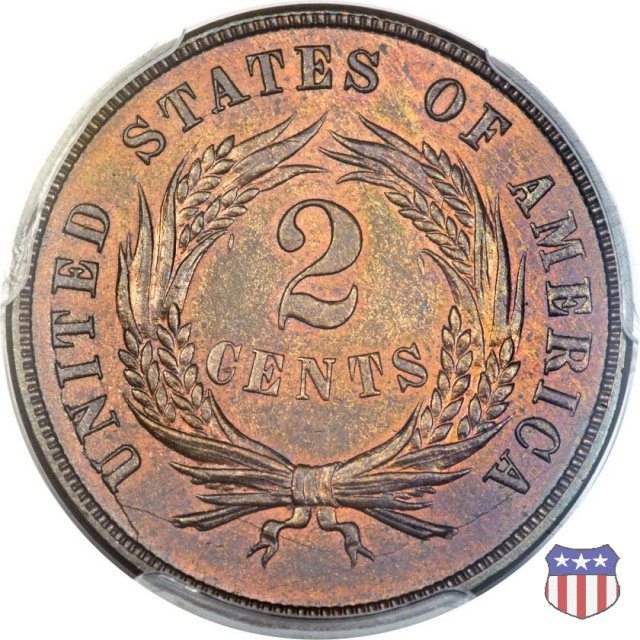 Two Cents "Union Shield" (1864-1873) 1872 (Philadelphia)