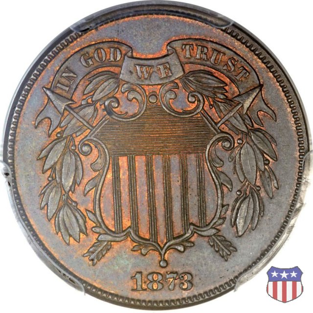 Two Cents "Union Shield" (1864-1873) 1873 (Philadelphia)