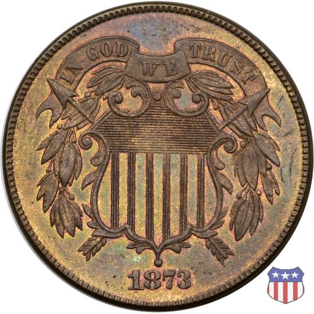 Two Cents "Union Shield" (1864-1873) 1973 (Philadelphia)