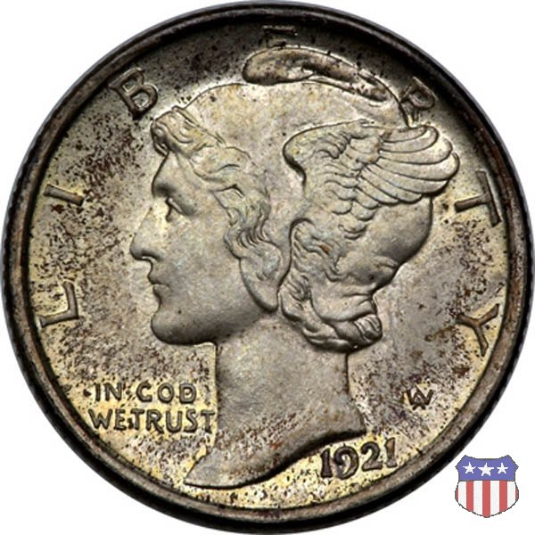 Winged Liberty Head or Mercury (1916-1945) 1921 (Denver)