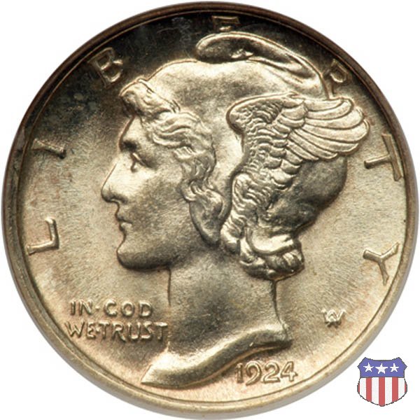 Winged Liberty Head or Mercury (1916-1945) 1924 (Denver)