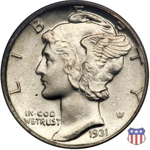 Winged Liberty Head or Mercury (1916-1945) 1931 (Denver)