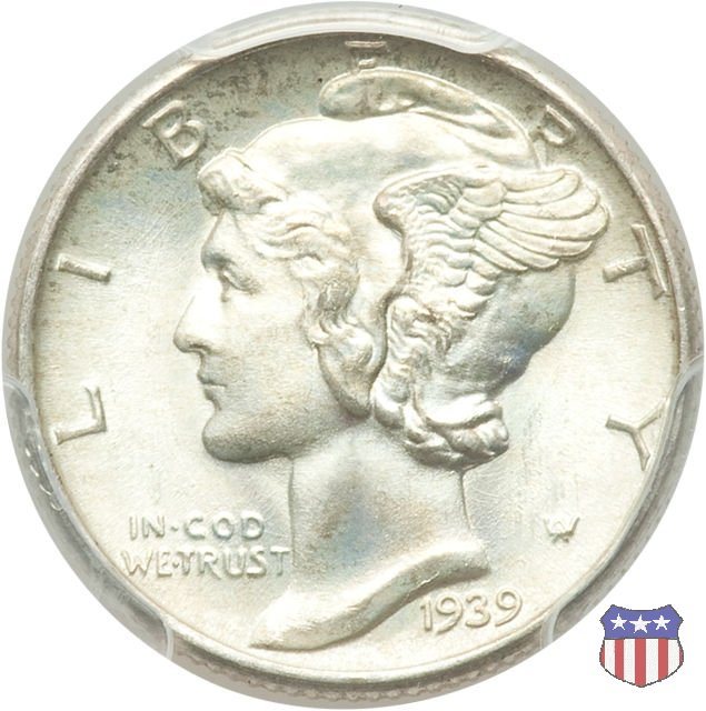 Winged Liberty Head or Mercury (1916-1945) 1939 (Philadelphia)