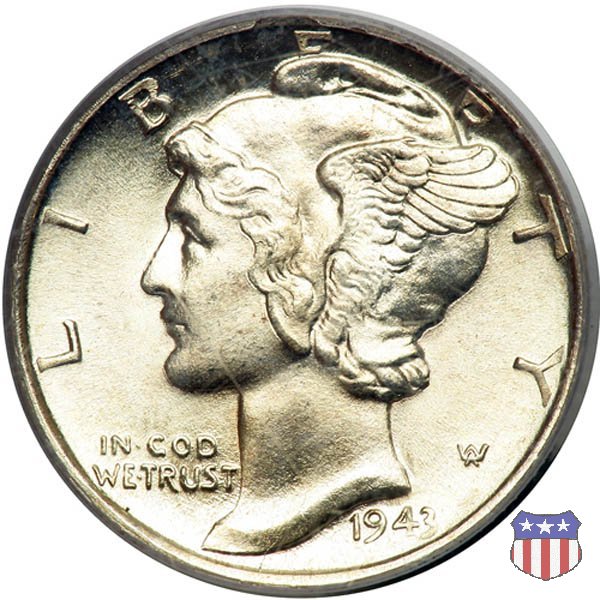 Winged Liberty Head or Mercury (1916-1945) 1943 (Denver)