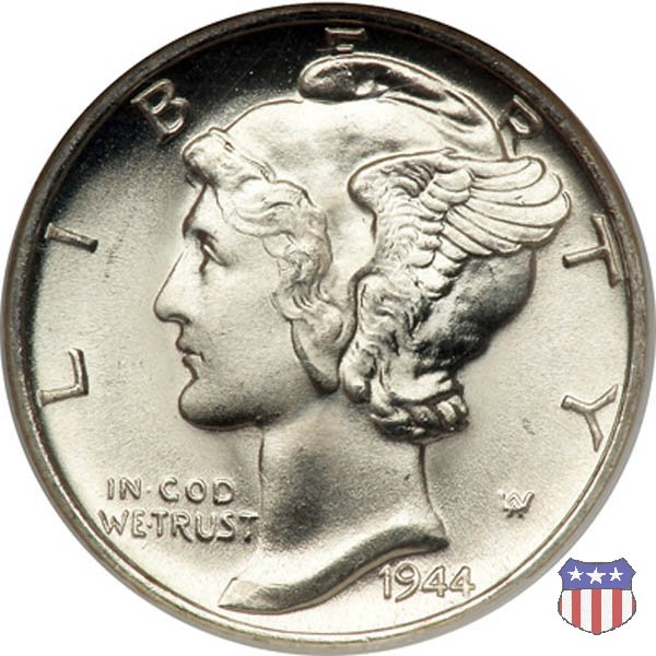 Winged Liberty Head or Mercury (1916-1945) 1944 (Denver)