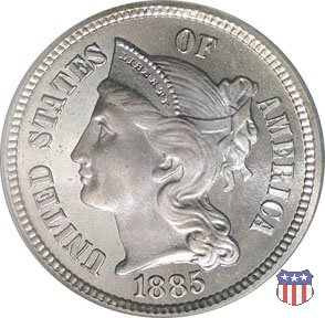 Nickel Three Cent (1865-1889) 1885 (Philadelphia)