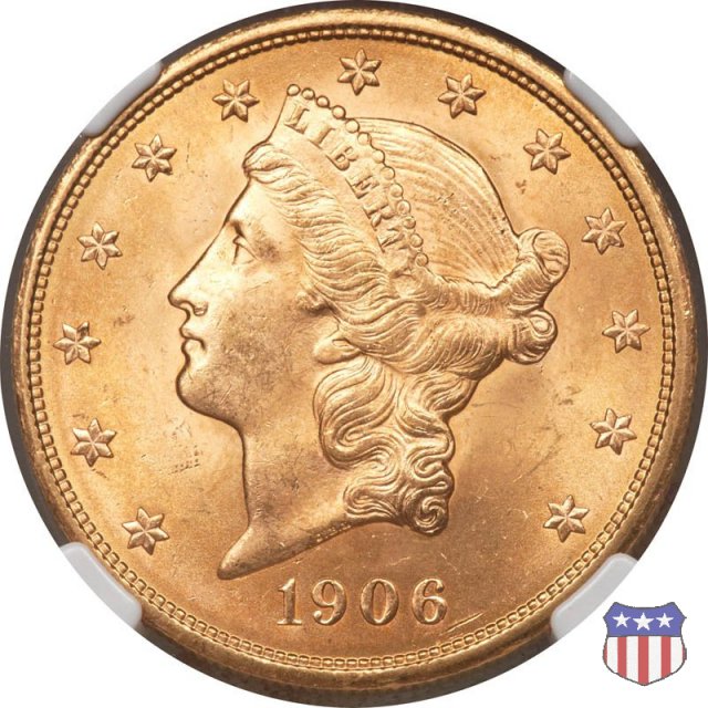 Liberty Head - Motto, TWENTY DOLLARS (1877-1907) 1906 (Denver) Liberty Head - Motto, TWENTY DOLLARS (1877-1907) 1906 (Denver)