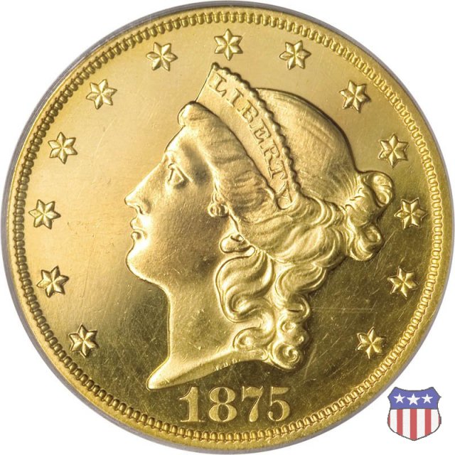 Liberty Head - Motto, Value TWENTY D. (1866-1876) 1875 (Philadelphia) Liberty Head - Motto, Value TWENTY D. (1866-1876) 1875 (Philadelphia)