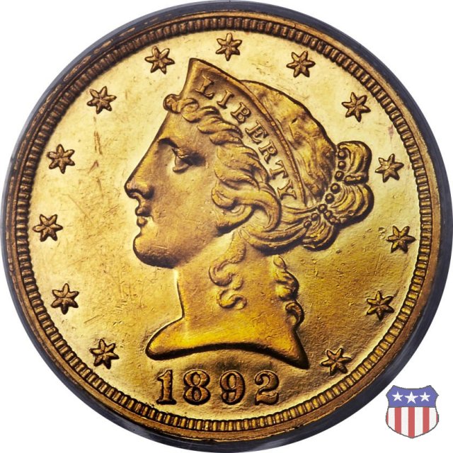 Liberty Head, Motto above Eagle (1866-1908) 1892 (Philadelphia) Liberty Head, Motto above Eagle (1866-1908) 1892 (Philadelphia)