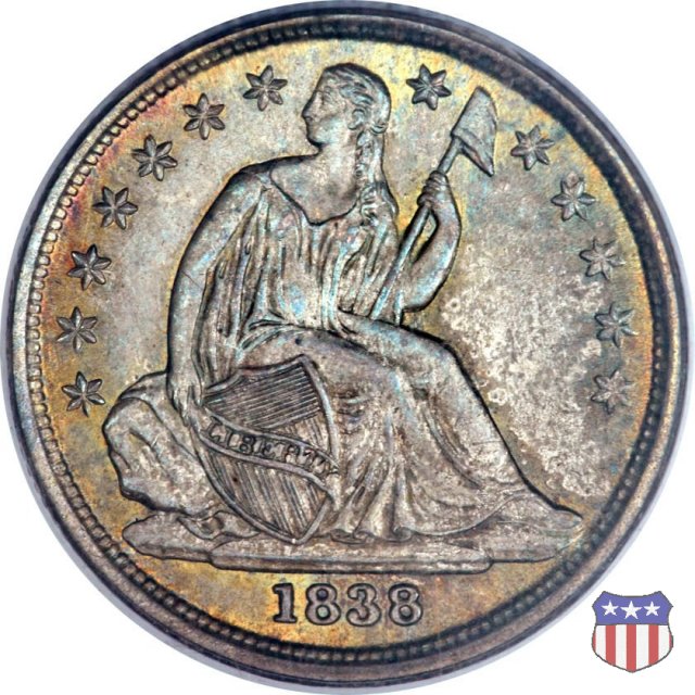 Liberty Seated - Variety 2 (1838-1860) 1838 (Philadelphia) Liberty Seated - Variety 2 (1838-1860) 1838 (Philadelphia)