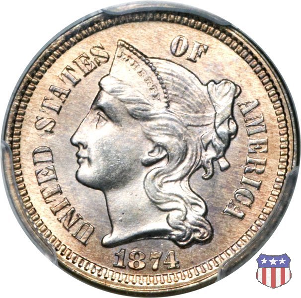 Nickel Three Cent (1865-1889) 1874 (Philadelphia)