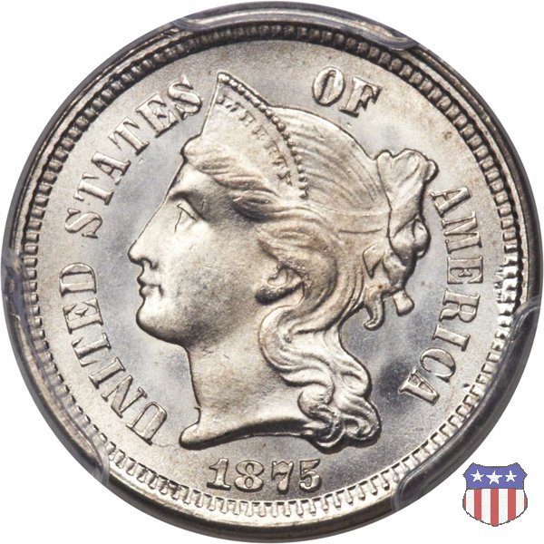 Nickel Three Cent (1865-1889) 1875 (Philadelphia)