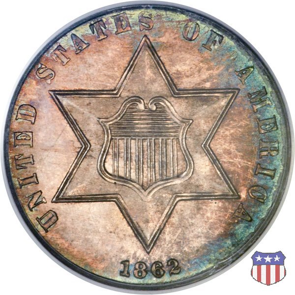 Silver Three Cent (Trimes) (1851-1873) 1862 (Philadelphia)