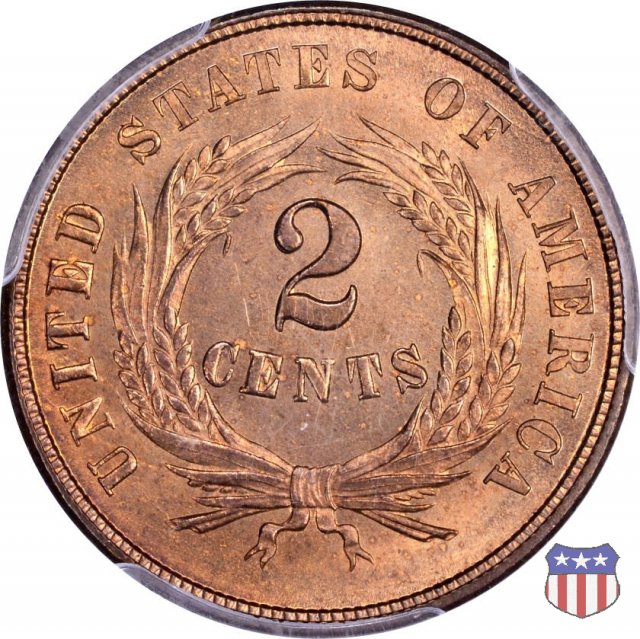 Two Cents "Union Shield" (1864-1873) 1864 (Philadelphia) Two Cents "Union Shield" (1864-1873) 1864 (Philadelphia)