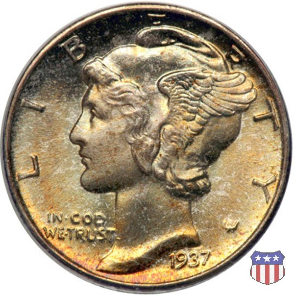 Winged Liberty Head or Mercury (1916-1945) 1937 (Philadelphia) Winged Liberty Head or Mercury (1916-1945) 1937 (Philadelphia)